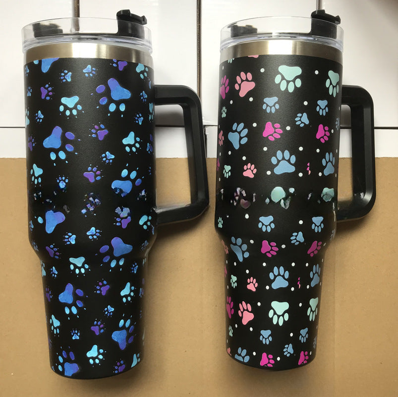 Wholesale Tumbler Leopard Pattern Stainless Steel Ice Bullies Cup